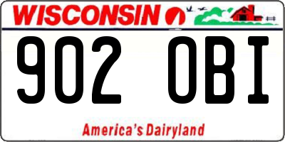 WI license plate 902OBI