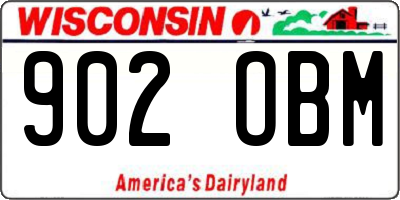 WI license plate 902OBM