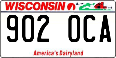 WI license plate 902OCA