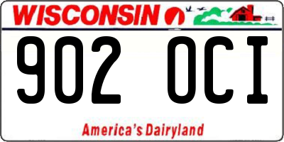WI license plate 902OCI