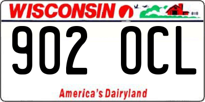 WI license plate 902OCL