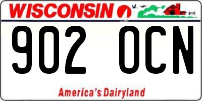 WI license plate 902OCN