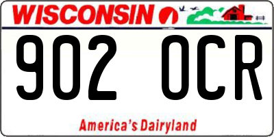 WI license plate 902OCR