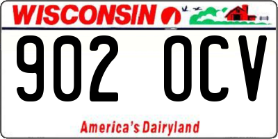 WI license plate 902OCV