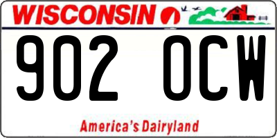 WI license plate 902OCW