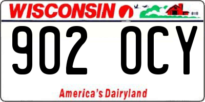 WI license plate 902OCY