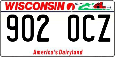 WI license plate 902OCZ
