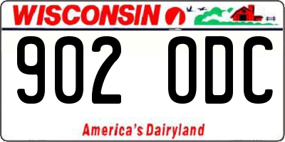 WI license plate 902ODC