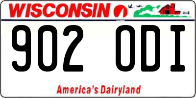 WI license plate 902ODI