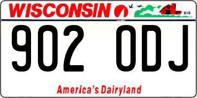 WI license plate 902ODJ