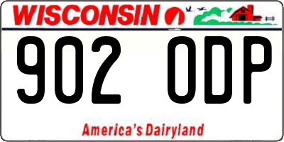 WI license plate 902ODP