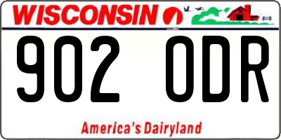 WI license plate 902ODR