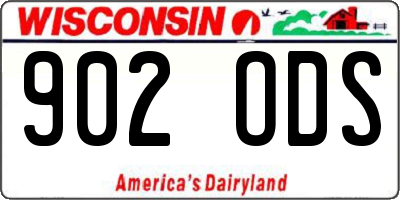 WI license plate 902ODS