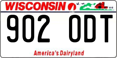 WI license plate 902ODT
