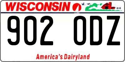 WI license plate 902ODZ