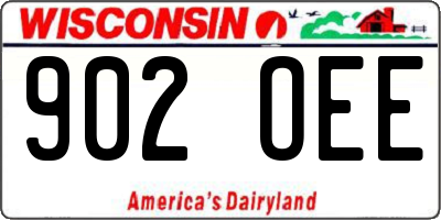 WI license plate 902OEE