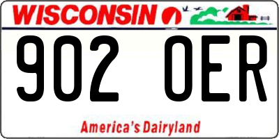 WI license plate 902OER