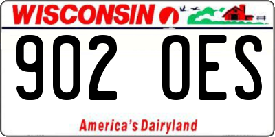 WI license plate 902OES