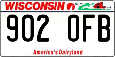 WI license plate 902OFB