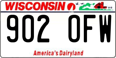 WI license plate 902OFW