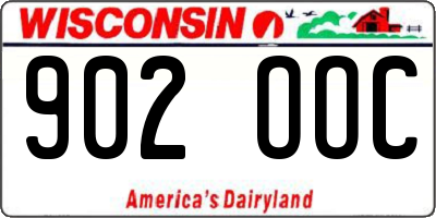 WI license plate 902OOC