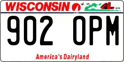 WI license plate 902OPM