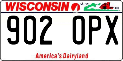 WI license plate 902OPX
