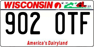 WI license plate 902OTF