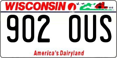 WI license plate 902OUS