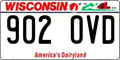 WI license plate 902OVD