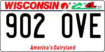 WI license plate 902OVE