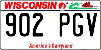 WI license plate 902PGV
