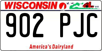 WI license plate 902PJC