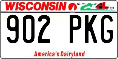 WI license plate 902PKG