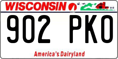 WI license plate 902PKO