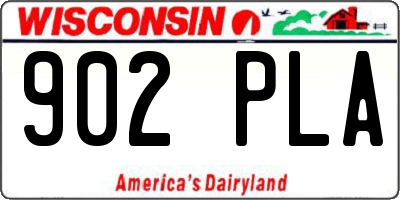 WI license plate 902PLA