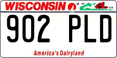 WI license plate 902PLD
