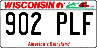 WI license plate 902PLF