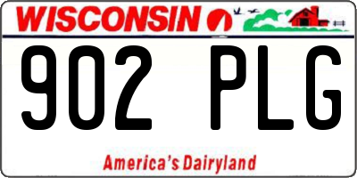 WI license plate 902PLG