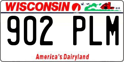 WI license plate 902PLM