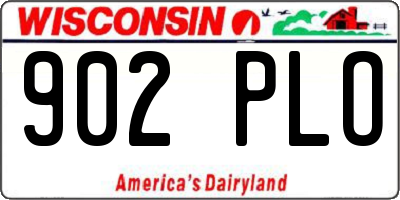 WI license plate 902PLO