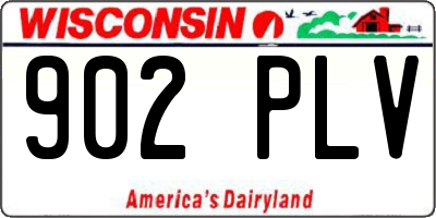 WI license plate 902PLV