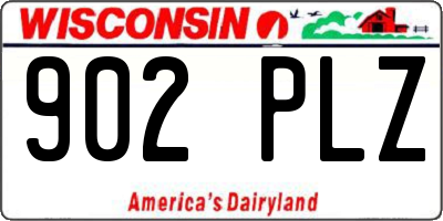 WI license plate 902PLZ