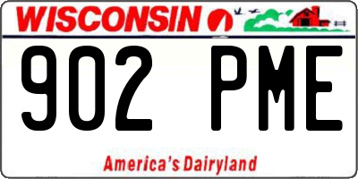 WI license plate 902PME