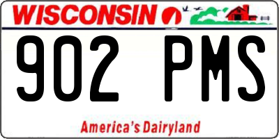 WI license plate 902PMS