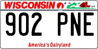 WI license plate 902PNE