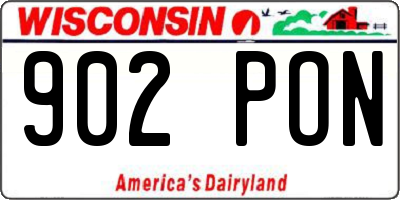 WI license plate 902PON