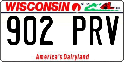 WI license plate 902PRV
