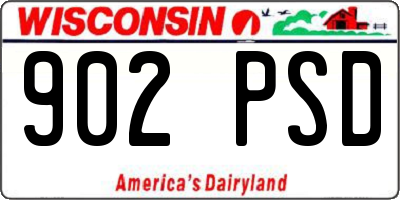 WI license plate 902PSD