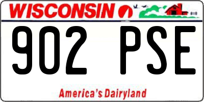 WI license plate 902PSE